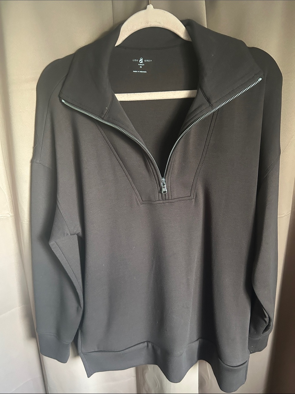 Lou & Grey very soft Brown Half-Zip/ funnel, Pullover Sweatshirt for Women